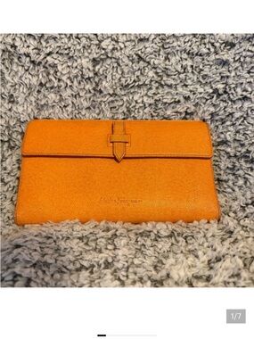 Salvatore Ferragamo Orange Wallet comes with COA